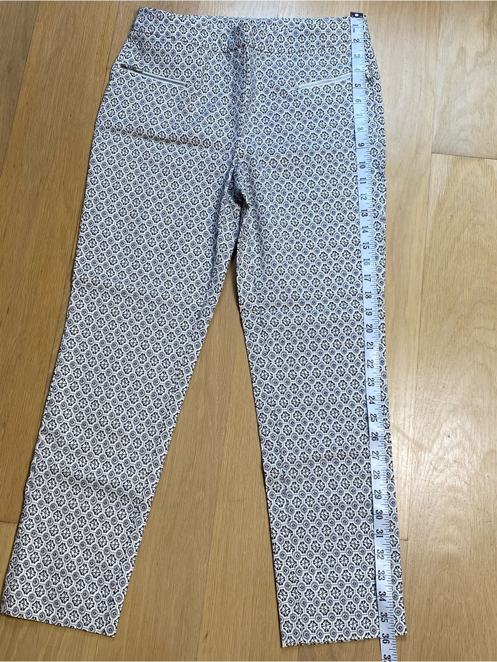 Jules & Leopold Geometric Floral Stretch Pants Medium Office Modern Classic - Picture 11 of 12